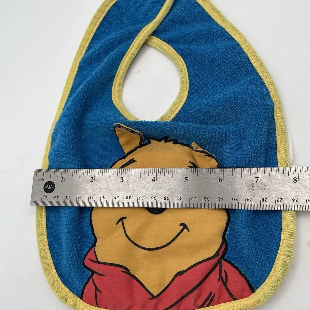 Vintage Winnie the Pooh Disney Baby Bib 3D 90’s Kidcore Terry Cloth Y2K Unisex